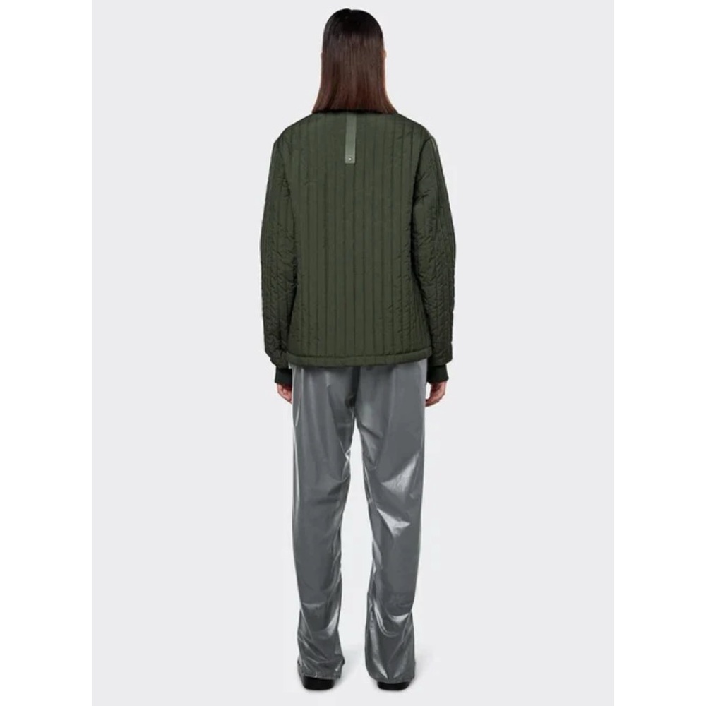 NWT RAINS Unisex Liner Jacket in Green Olive Size L - Picture 16 of 16